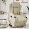 Image de vidaXL Fauteuil inclinable Crème Similicuir3204545