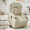 Image de vidaXL Fauteuil inclinable de massage Crème Similicuir