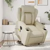 Image de vidaXL Fauteuil inclinable de massage électrique crème similicuir3204566