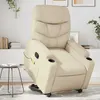 Image de vidaXL Fauteuil inclinable de massage Crème Similicuir3204666