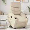 Image de vidaXL Fauteuil inclinable de massage électrique crème similicuir