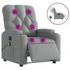 Image de vidaXL Fauteuil de massage inclinable Ã©lectrique gris clair tissu