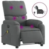 Image de vidaXL Fauteuil inclinable de massage Ã©lectrique gris foncÃ© tissu