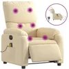 Image de vidaXL Fauteuil inclinable de massage Ã©lectrique crÃ¨me tissu