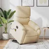 Image de vidaXL Fauteuil inclinable de massage électrique Crème Tissu