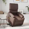 Image de vidaXL Fauteuil inclinable de massage Marron Similicuir