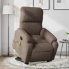 Image de vidaXL Fauteuil inclinable de massage marron tissu microfibre3204935