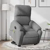 Image de vidaXL Fauteuil inclinable de massage gris foncé tissu microfibre