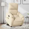Image de vidaXL Fauteuil inclinable de massage crème tissu microfibre3204940
