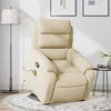 Image de vidaXL Fauteuil inclinable de massage Crème Tissu3205001