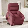 Image de vidaXL Fauteuil inclinable de massage Ã©lectrique Rouge bordeaux Tissu