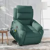 Image de vidaXL Fauteuil inclinable de massage électrique Vert foncé Tissu3205022