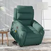 Image de vidaXL Vidaxl Fauteuil Inclinable De Massage Électrique Vert Foncé Tissu