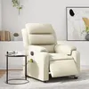 Image de vidaXL Fauteuil de massage inclinable électrique crème similicuir3205036