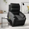 Image de vidaXL Fauteuil inclinable de massage Noir Similicuir3205049