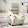 Image de vidaXL Fauteuil inclinable de massage Crème Similicuir3205050