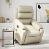 Image de vidaXL Fauteuil inclinable de massage électrique crème similicuir3205064