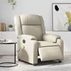 Image de vidaXL Fauteuil de massage inclinable électrique crème similicuir3205144