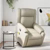 Image de vidaXL Fauteuil inclinable de massage Crème Similicuir3205158