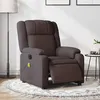 Image de vidaXL Fauteuil de massage inclinable électrique Marron foncé Tissu3205195