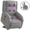 Image de vidaXL Fauteuil de massage inclinable Gris clair Tissu