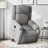 Image de vidaXL Fauteuil inclinable de massage électrique Gris clair Tissu