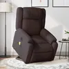 Image de vidaXL Fauteuil inclinable de massage électrique Marron foncé Tissu3205243