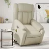 Image de vidaXL Fauteuil inclinable de massage Crème Similicuir3205272