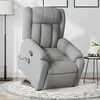 Image de vidaXL Fauteuil de massage inclinable Gris clair Tissu3205328