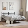 Image de vidaXL Cadre de lit mÃ©tal avec tÃªte de lit noir 140x190 cm