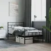 Image de vidaXL Cadre de lit métal avec tête de lit/pied de lit noir 107x203 cm