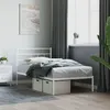 Image de vidaXL Cadre de lit métal sans matelas avec tête de lit blanc 75x190cm