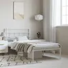 Image de vidaXL Cadre de lit métal avec tête de lit blanc 100x190 cm