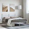 Image de vidaXL Cadre de lit métal avec tête de lit blanc 150x200 cm