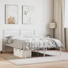 Image de vidaXL Cadre de lit mÃ©tal sans matelas et tÃªte de lit blanc 150x200 cm