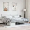 Image de vidaXL Cadre de lit métal avec tête de lit blanc 180x200 cm
