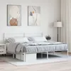 Image de vidaXL Cadre de lit mÃ©tal sans matelas et tÃªte de lit blanc 180x200 cm