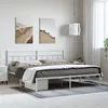 Image de vidaXL Cadre de lit métal sans matelas et tête de lit blanc 183x213 cm