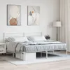 Image de vidaXL Cadre de lit mÃ©tal sans matelas et tÃªte de lit blanc 183x213 cm