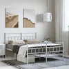 Image de vidaXL Cadre de lit métal avec tête de lit/pied de lit blanc 135x190cm