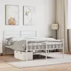 Image de vidaXL Cadre de lit métal sans matelas et pied de lit blanc 140x190 cm