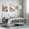 Image de vidaXL Cadre de lit métal avec tête de lit/pied de lit blanc 150x200cm