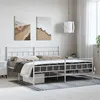 Image de vidaXL Cadre de lit métal avec tête de lit/pied de lit blanc 183x213cm