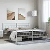 Image de vidaXL Cadre de lit métal sans matelas et pied de lit blanc 193x203 cm
