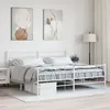 Image de vidaXL Cadre de lit métal avec tête de lit/pied de lit blanc 200x200cm