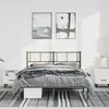 Image de vidaXL Cadre de lit métal avec tête de lit noir 135x190 cm