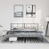 Image de vidaXL Cadre de lit métal sans matelas avec tête de lit noir 183x213cm