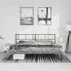 Image de vidaXL Cadre de lit métal avec tête de lit noir 193x203 cm