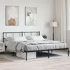 Image de vidaXL Cadre de lit métal sans matelas avec tête de lit noir 200x200cm