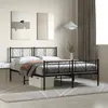 Image de vidaXL Cadre de lit métal avec tête de lit/pied de lit noir 120x190 cm